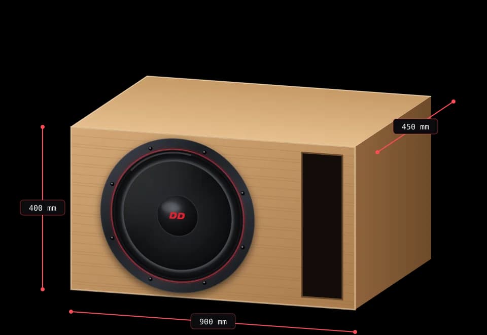MDF portlu subwoofer kabini